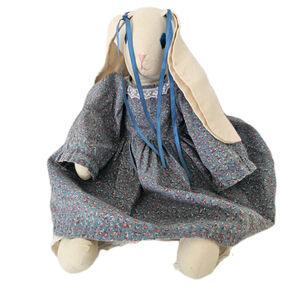 Vintage Handmade Rabbit Doll Stuffed Animal Primitive Bunny 19"